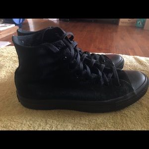 All Black High-Top Converse